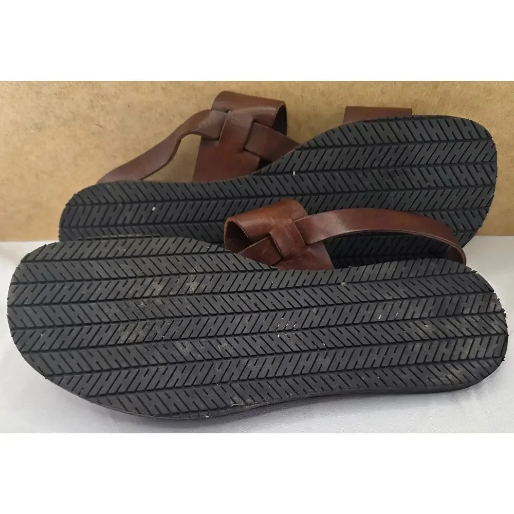 Mercanti Fiorentini Men's Double Strap Leather Sandals Size 12